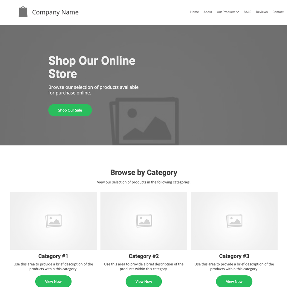 Online store website template