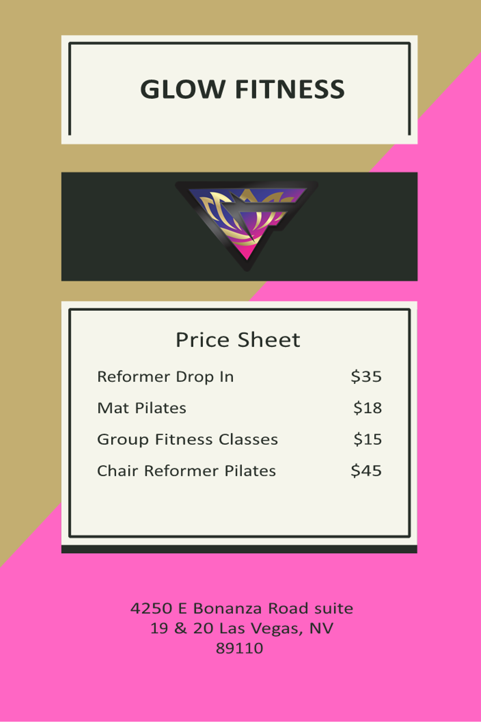 Price sheet
