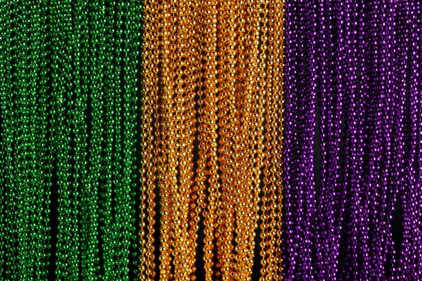 Green, gold and purple round beads