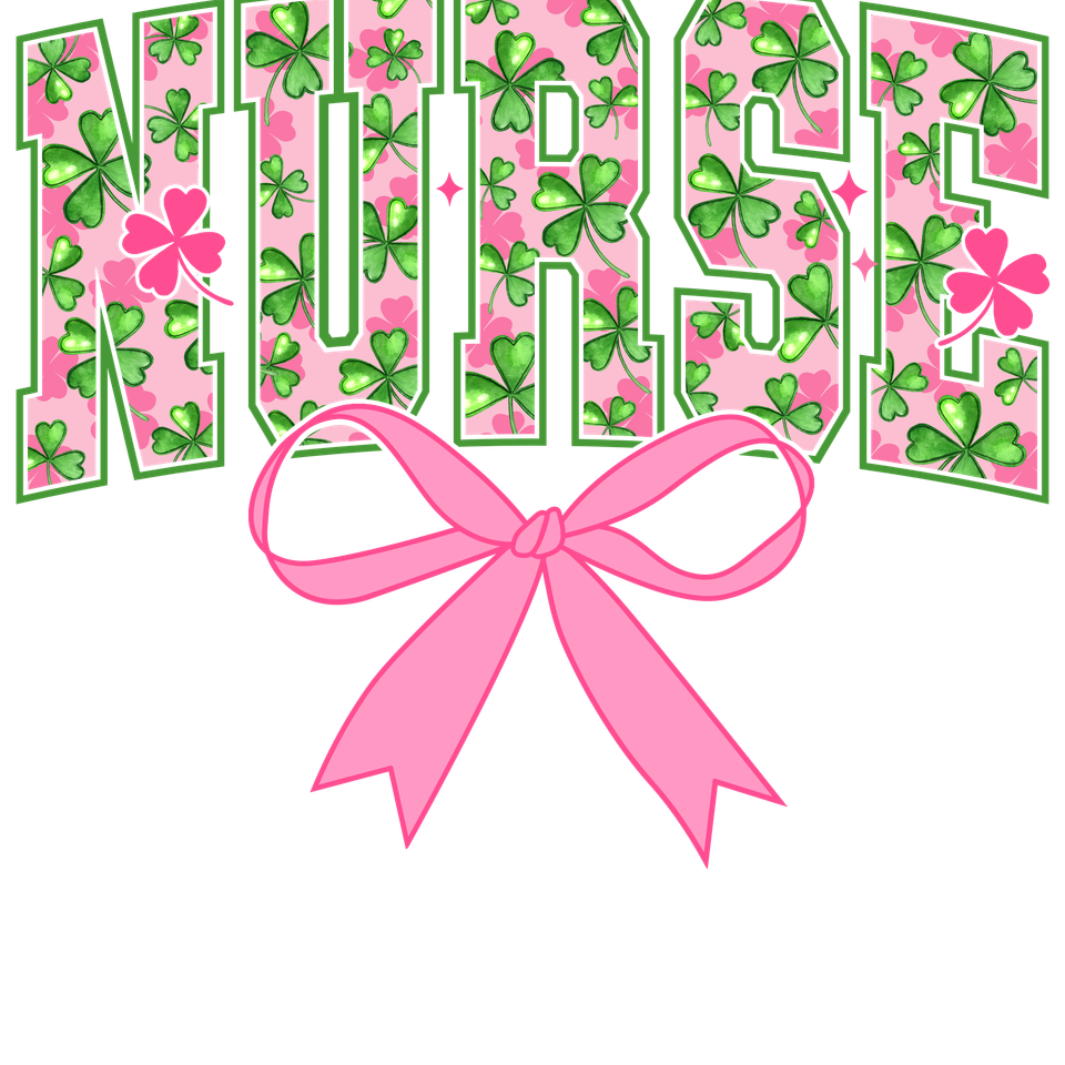 Profession nurse four leaf clover and pink