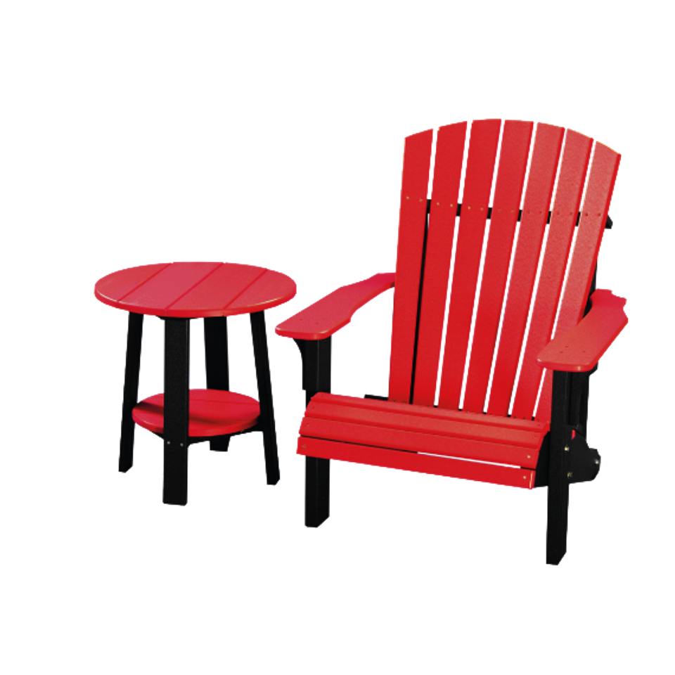 Hlf deluxe end table red with dlx. chair