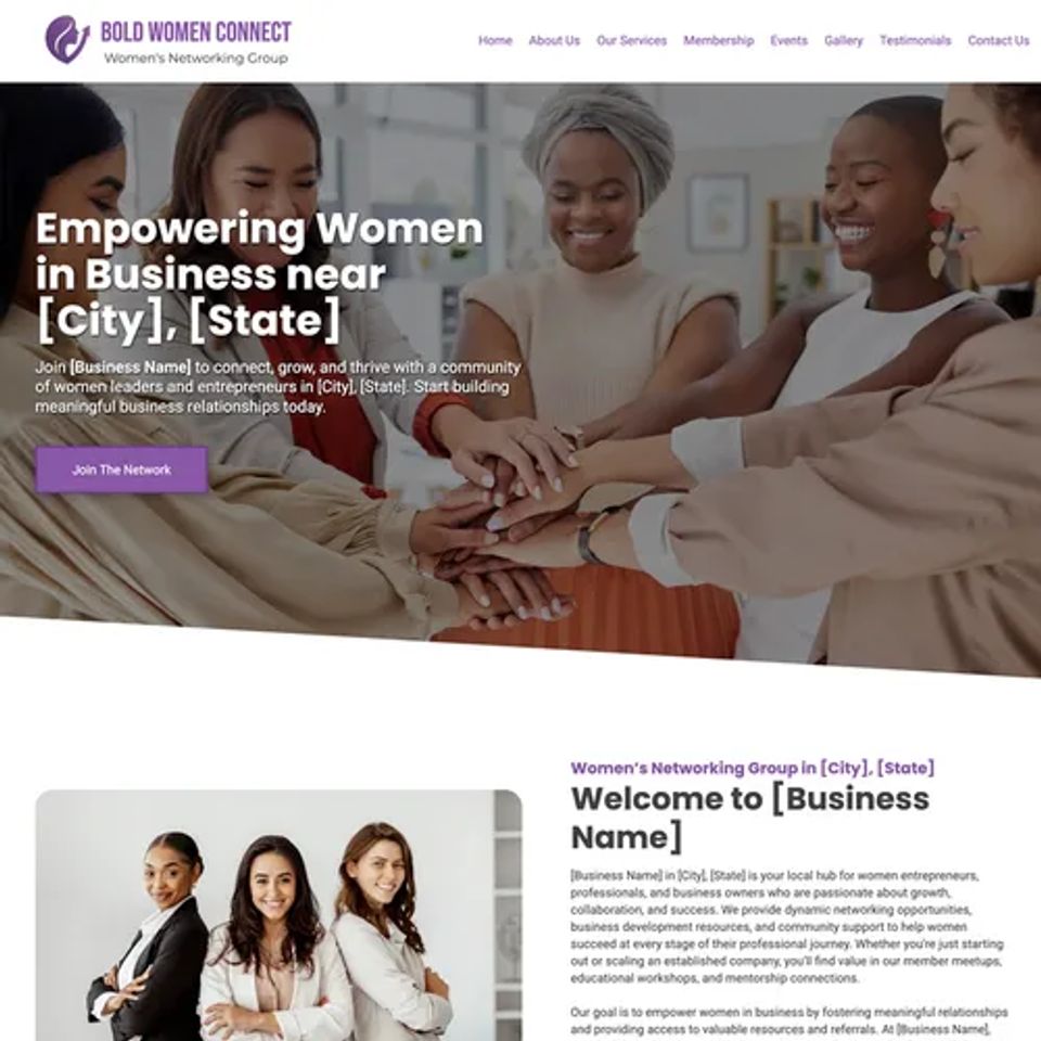 Womens networking group website design theme original