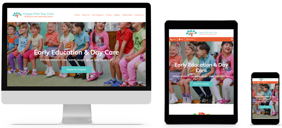 Day care childcare learning center website design