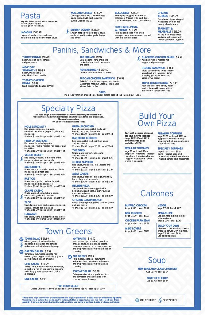 Pizza & Italian Restaurant near Voluntown, CT Town Grill & Pizzeria