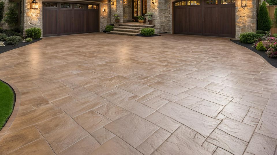 Popular patterns for stamped concrete driveways