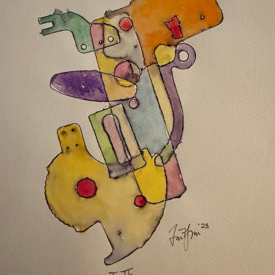 “slot ii” 9x12 watercolor 2025 tim flynn