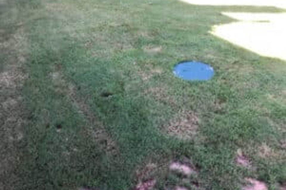 Soil settling around tank