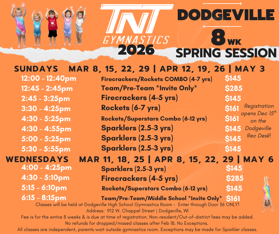 Dodgeville 8 wk spring session 2026