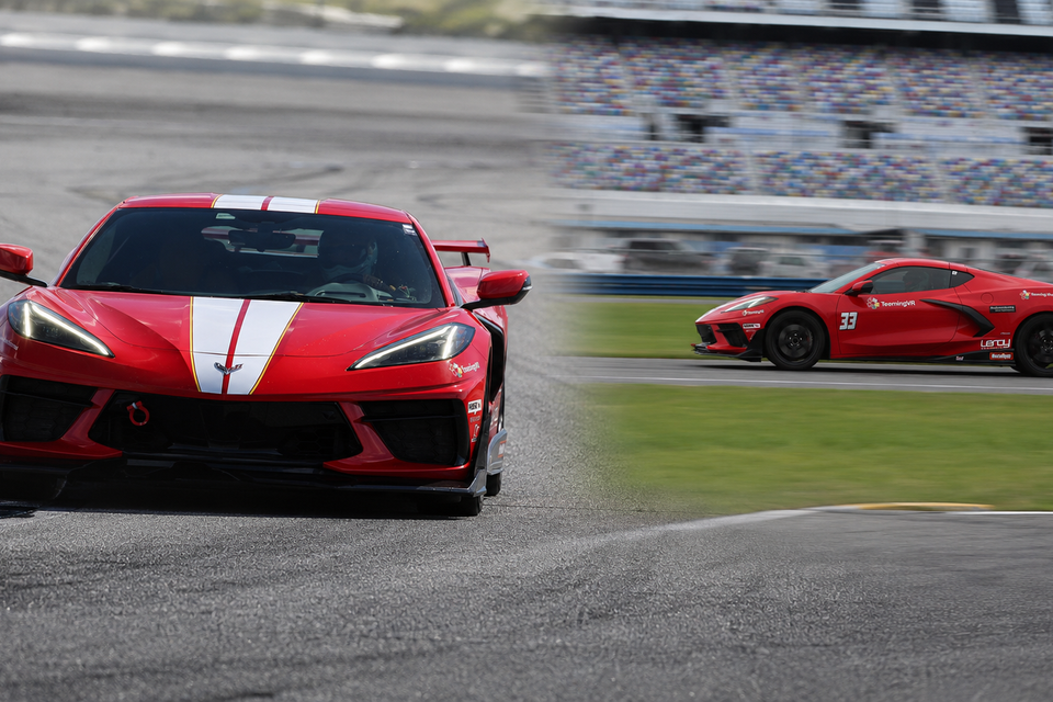 Red C8 Corvette Arrive and Drive experience at Roebling Road Raceway with Bennett Motorsports Support