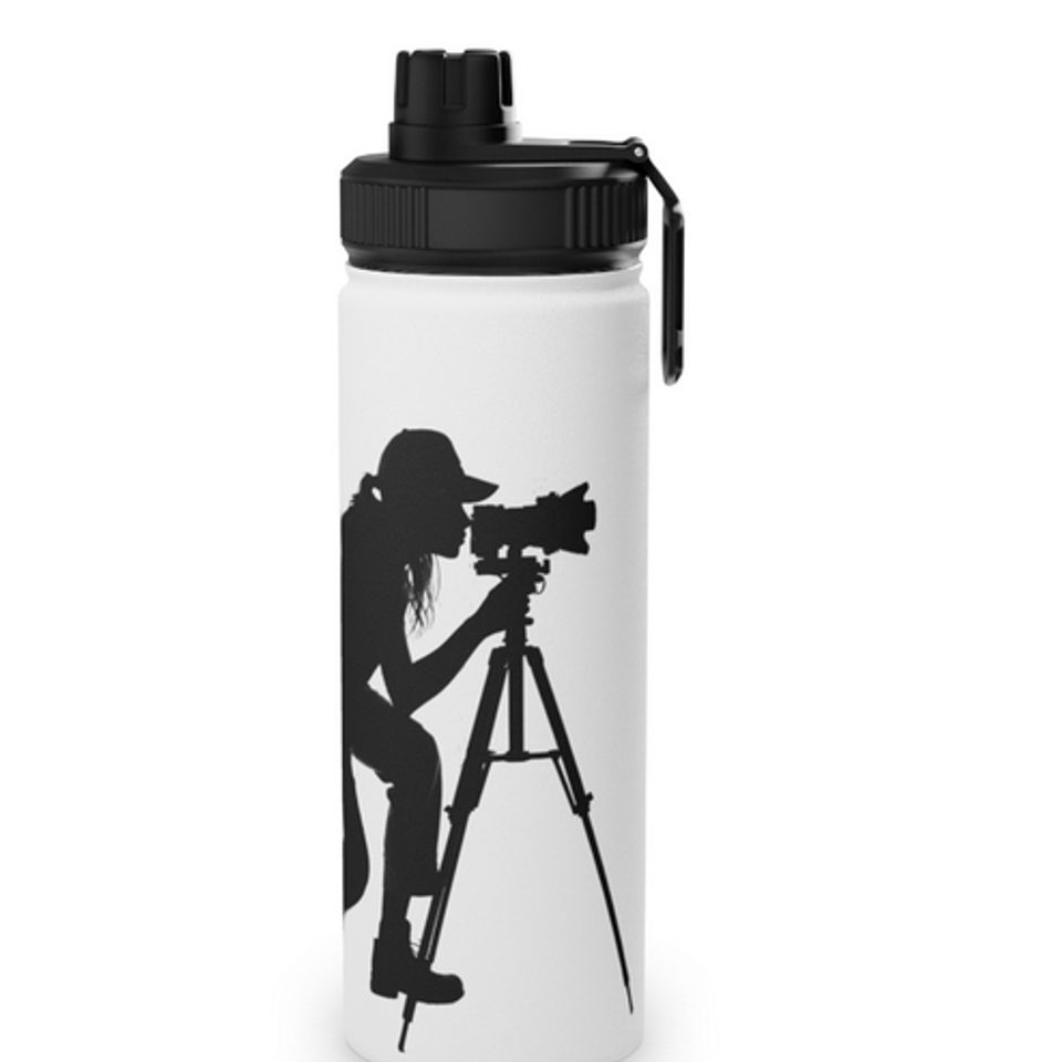 Stainless steel tumbler female photographer