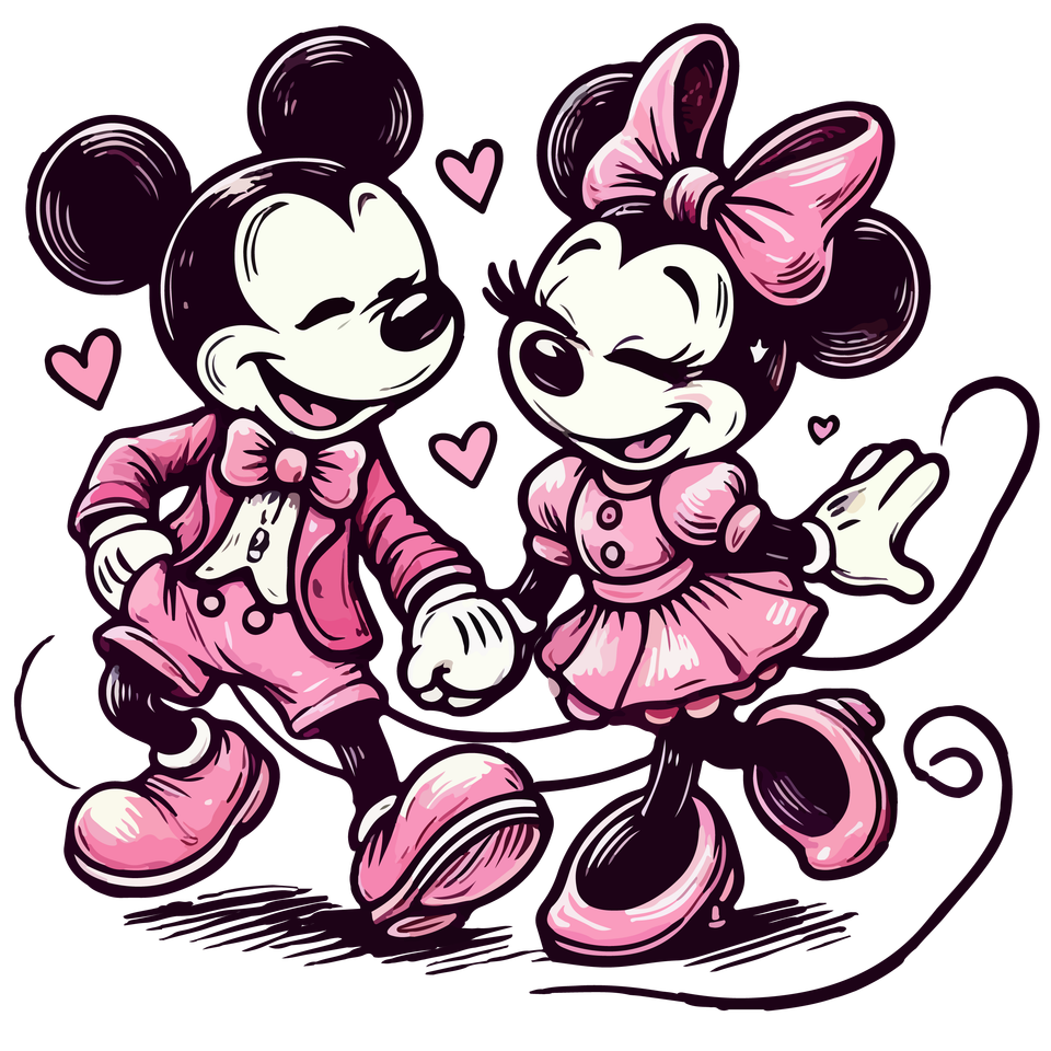 Seasons   valentines day mickey and minnie valentine pink 2