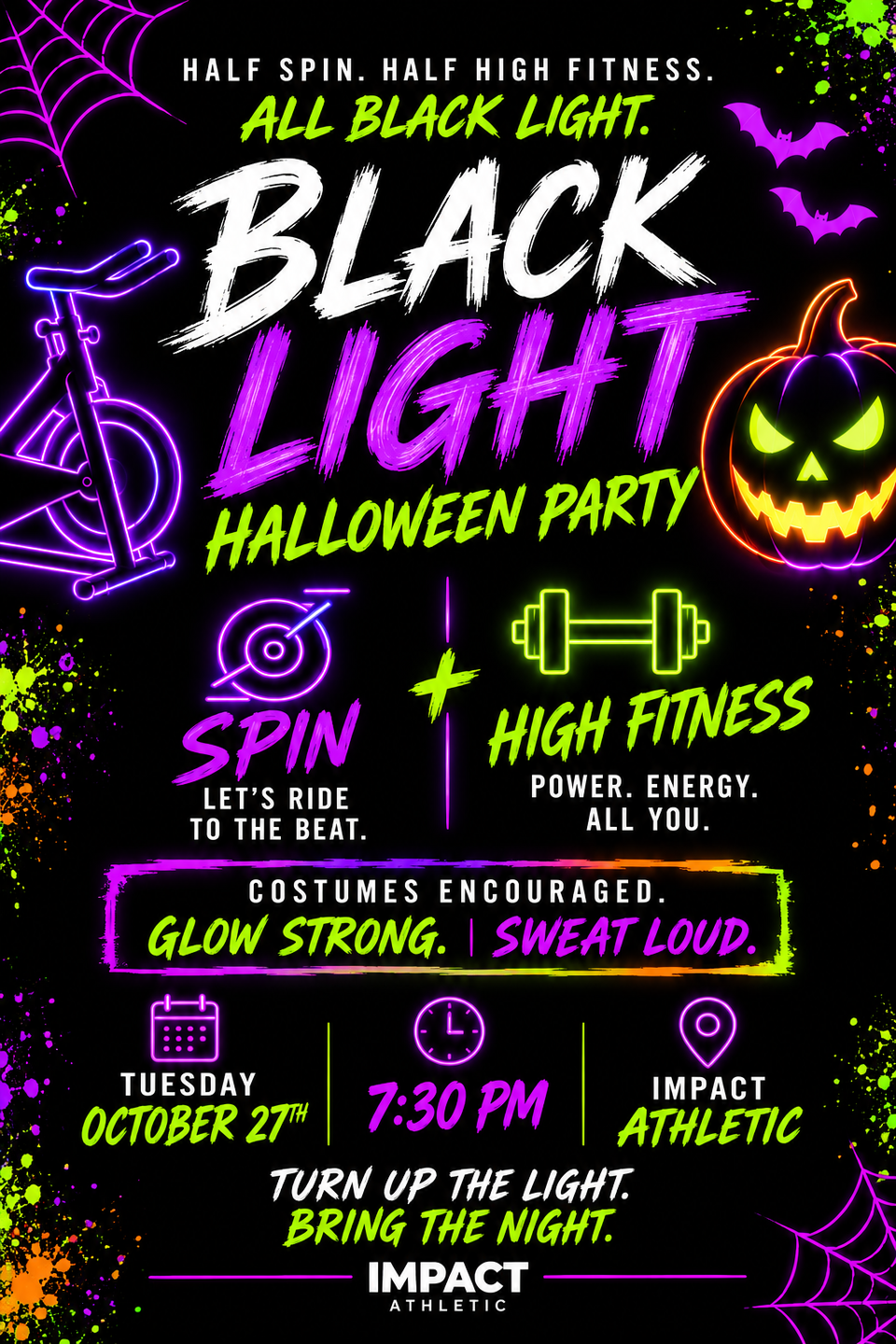 Black light fitness class