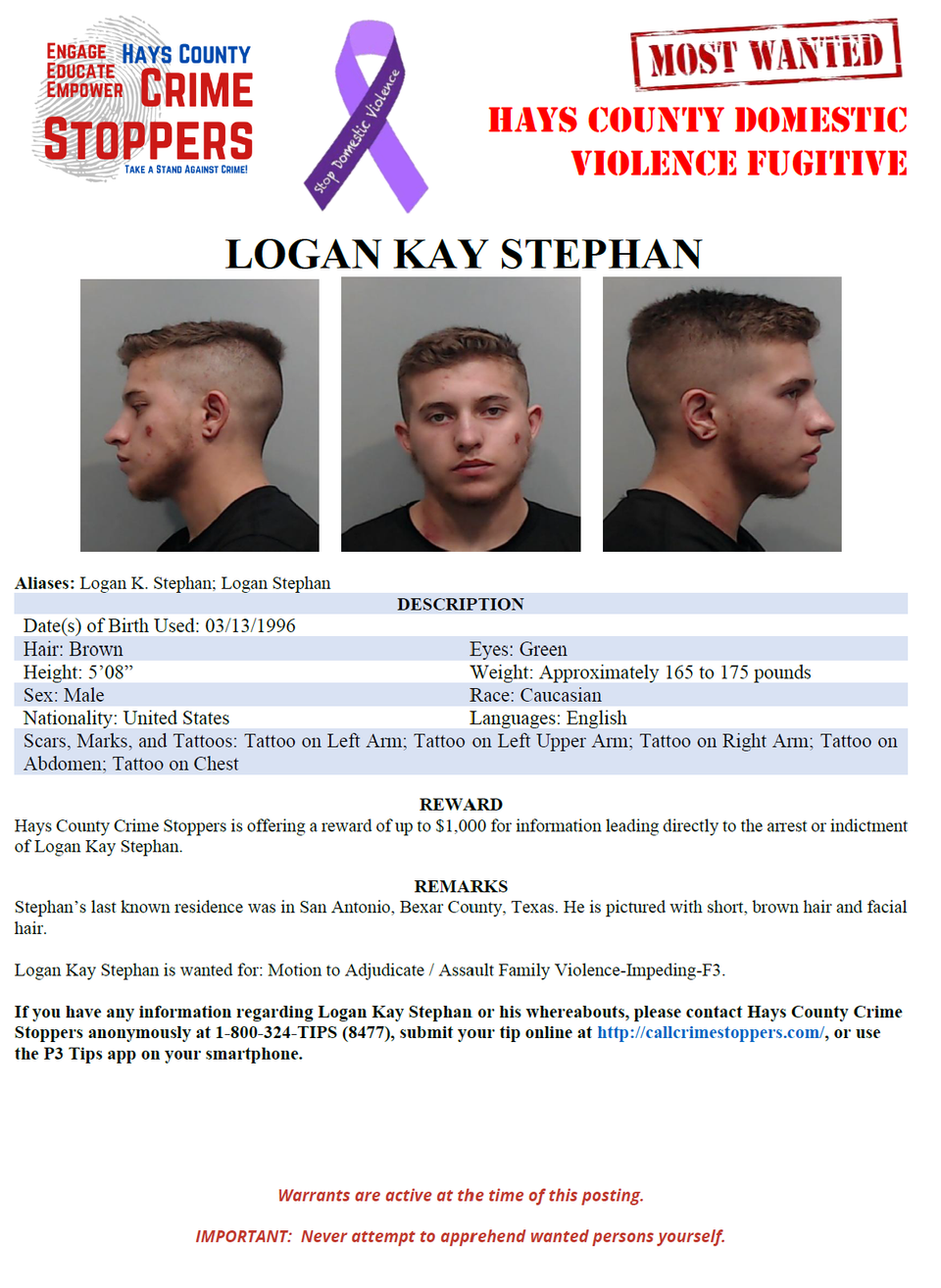 Stephan most wanted poster