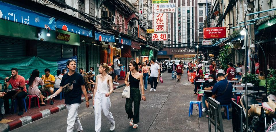 Vacation adventure in foreign marketplace