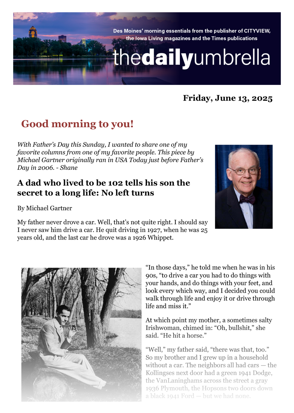 June 13 daily umbrella  no left turns  lawn watering ban  ornery sheep and a crabby cow  1