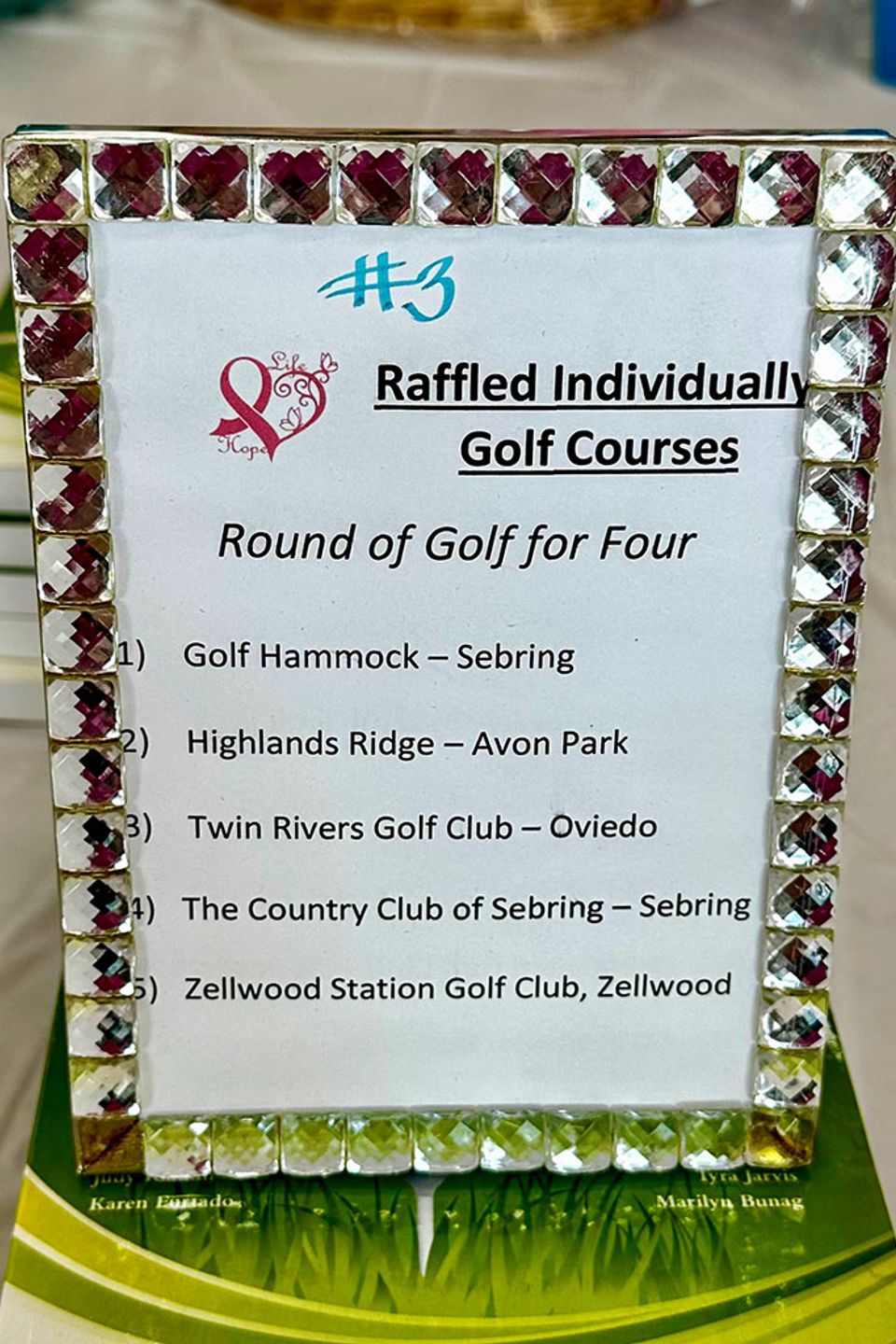 Pink ribbon golf 2024 auctions 2