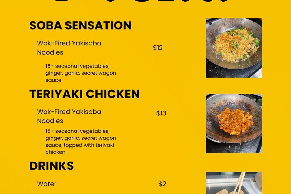 Yellow   black illustration fast food menu (18 x 24 in)