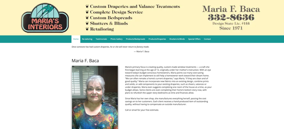 Mariasinteriors website