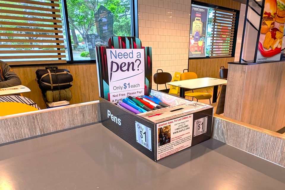At a popular burger lounge, great location part-time vending business