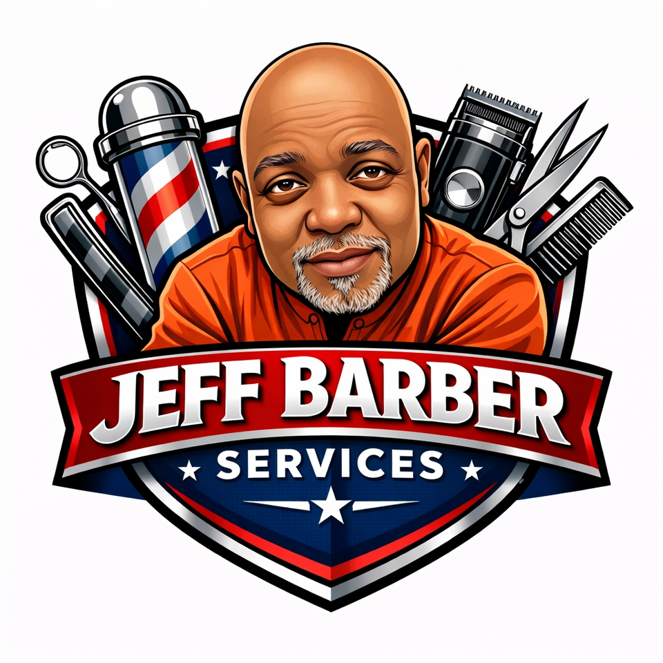 Jeff Barber Services barbershop logo in Bronx New York