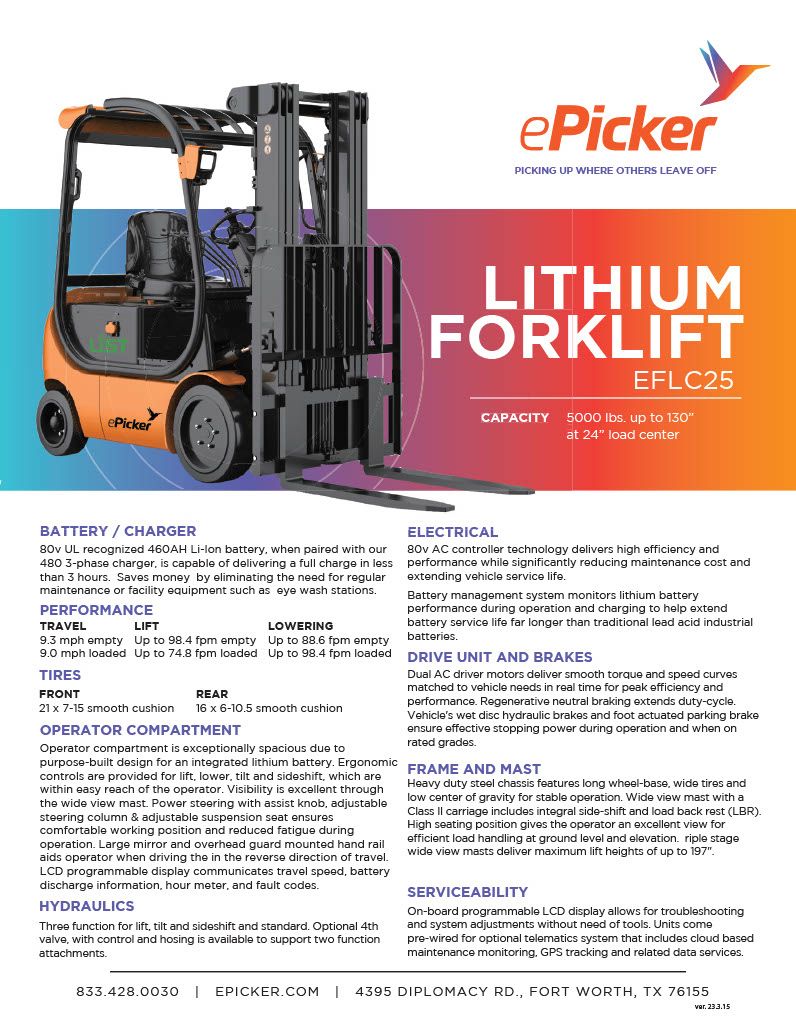 Electric counterbalance forklift truck eflc25 part 11024 1