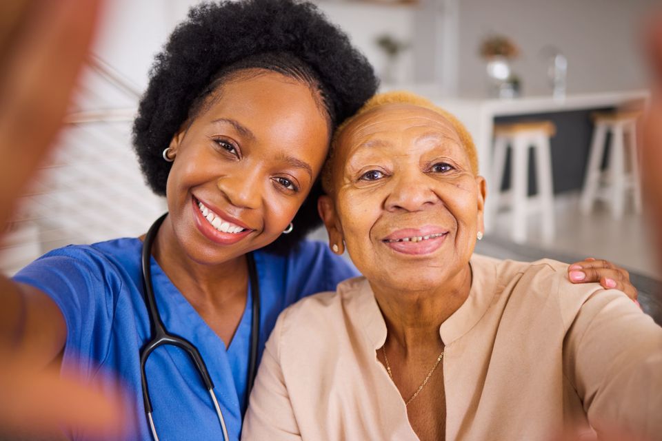 Black people nurse and hug in elderly care for se 2023 11 27 04 57 56 utc