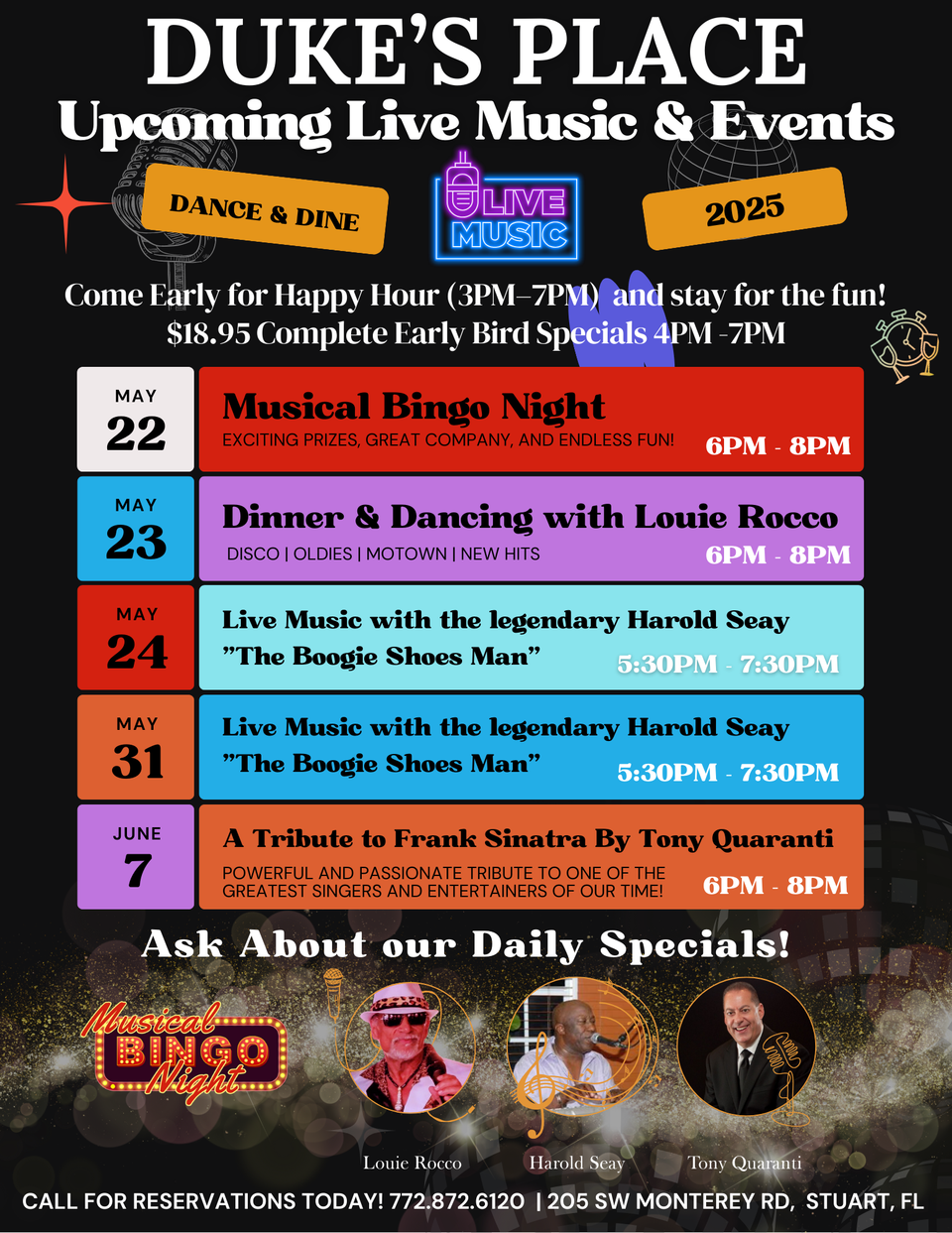 Dukes place upcoming live events