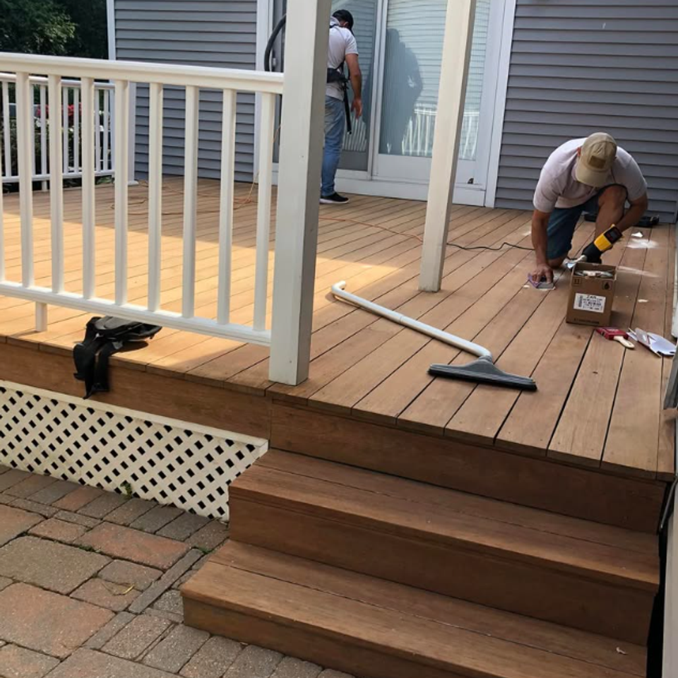 Deck refinishing in progress