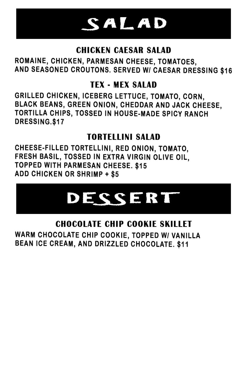 Food menu 2026 page5