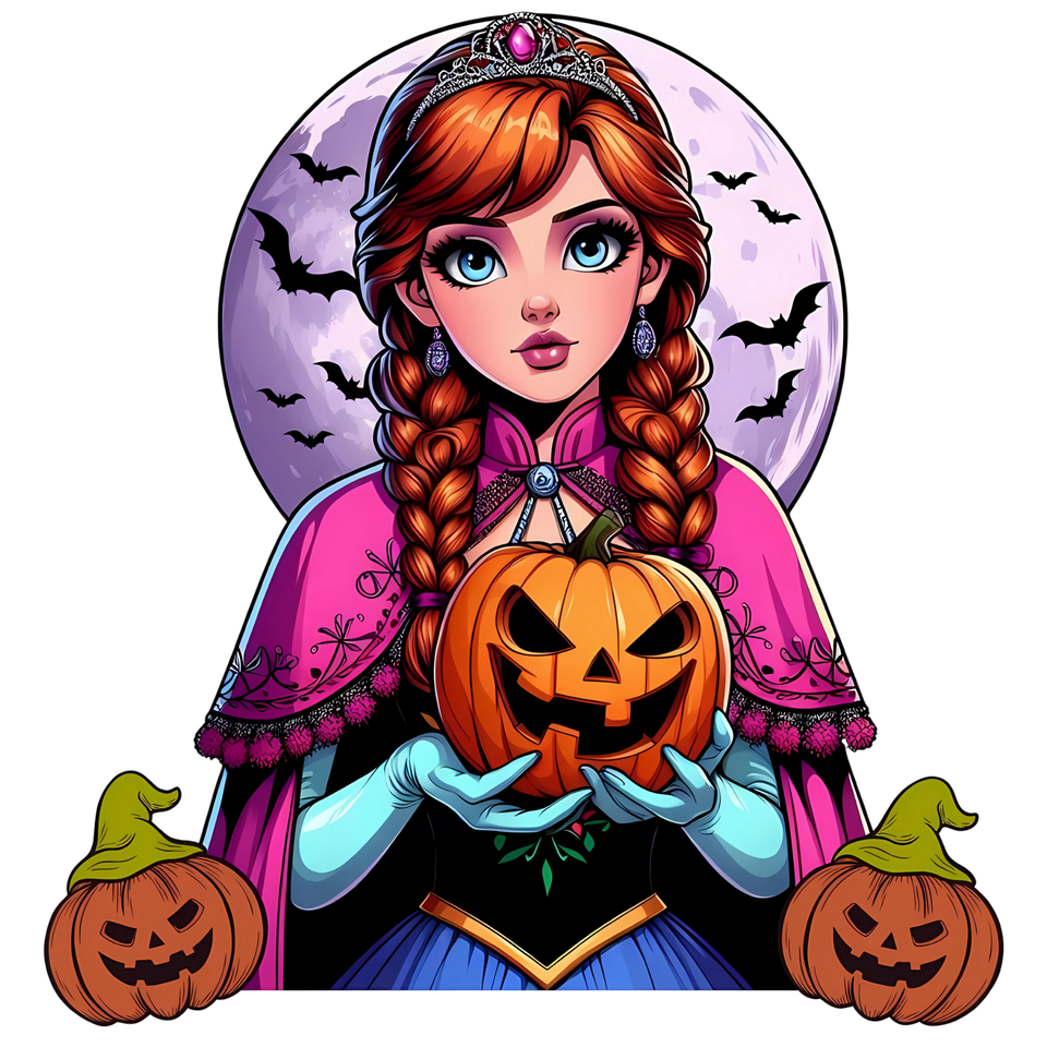 Seasons   halloween anna with pumpkin and bats 7 12