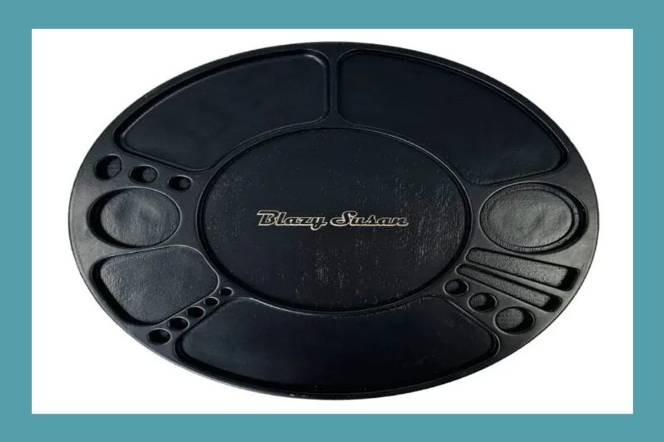Blazy Susan Spinning Rolling Tray Clear/Black