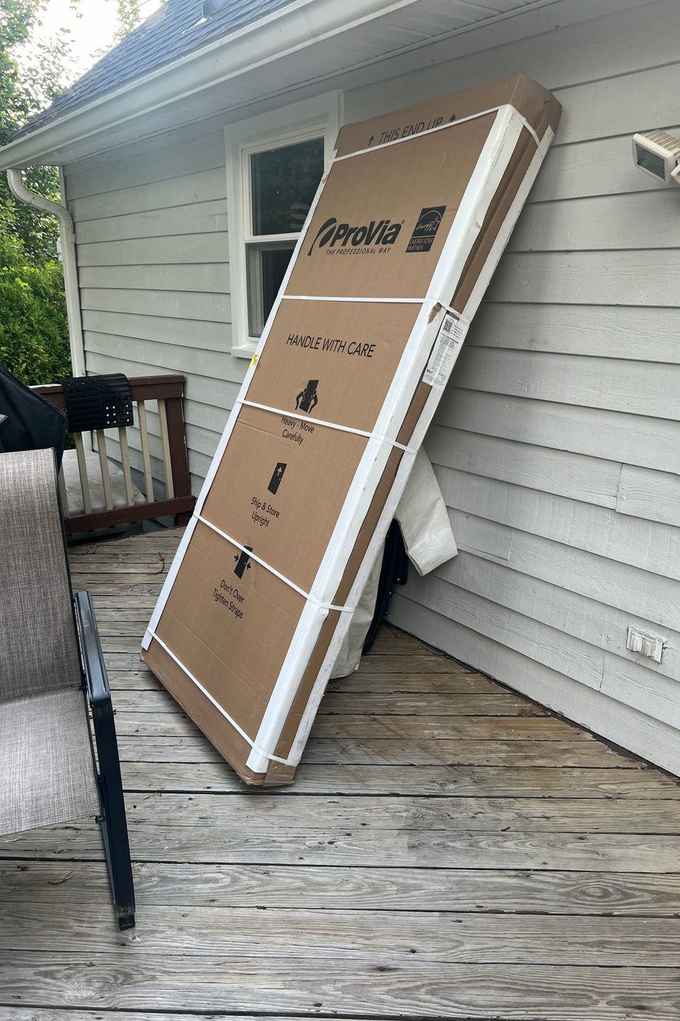 A door about to be installed