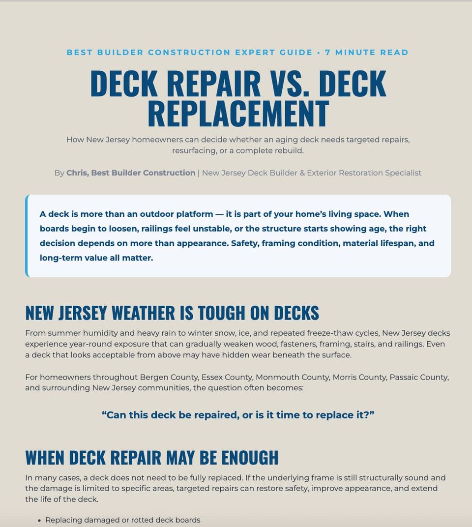 Article: Deck repair vs. deck replacement