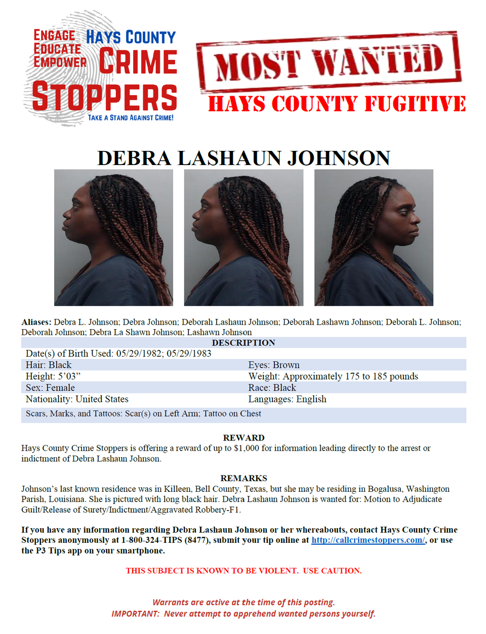 Johnson most wanted poster