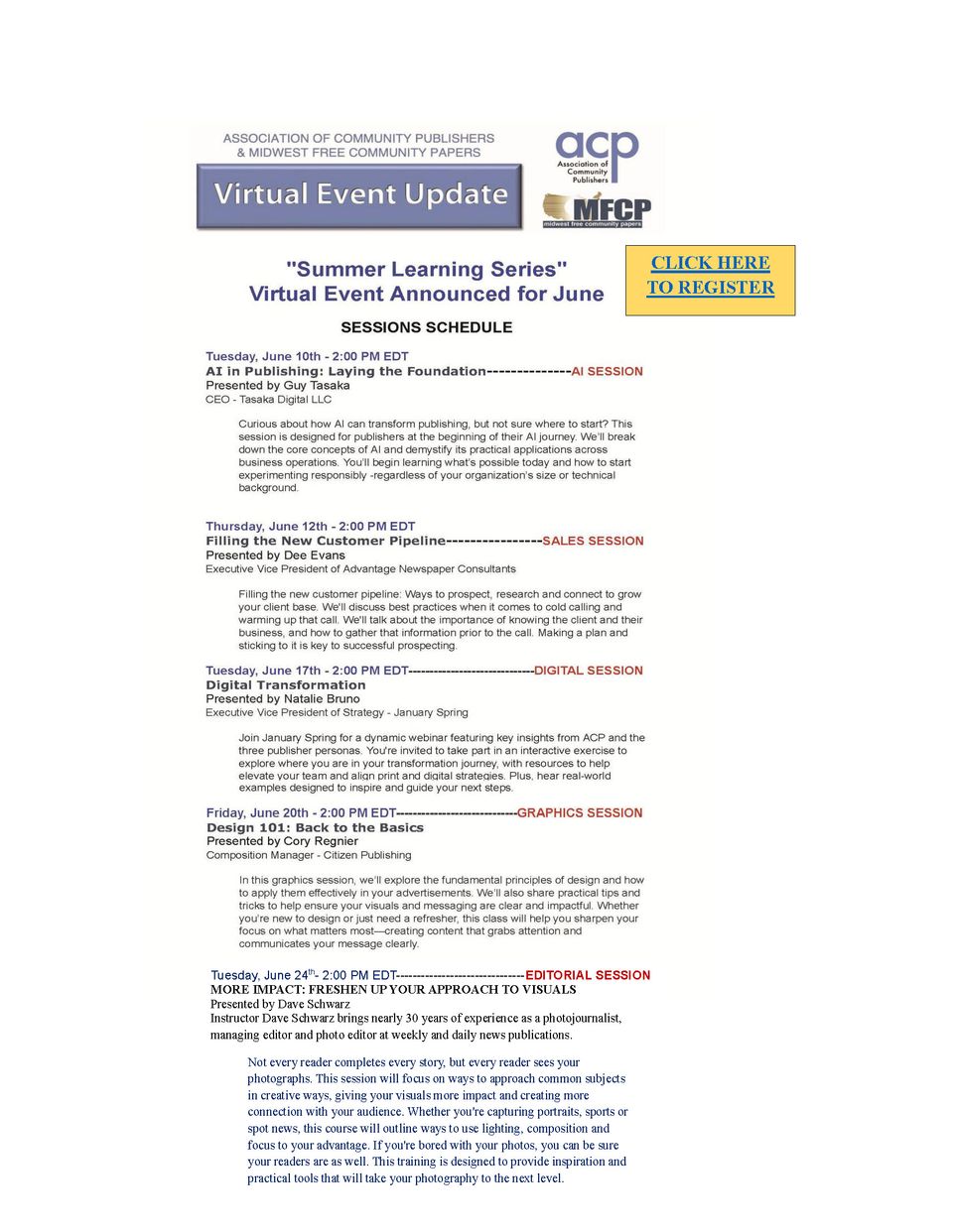 Summer training editorial added