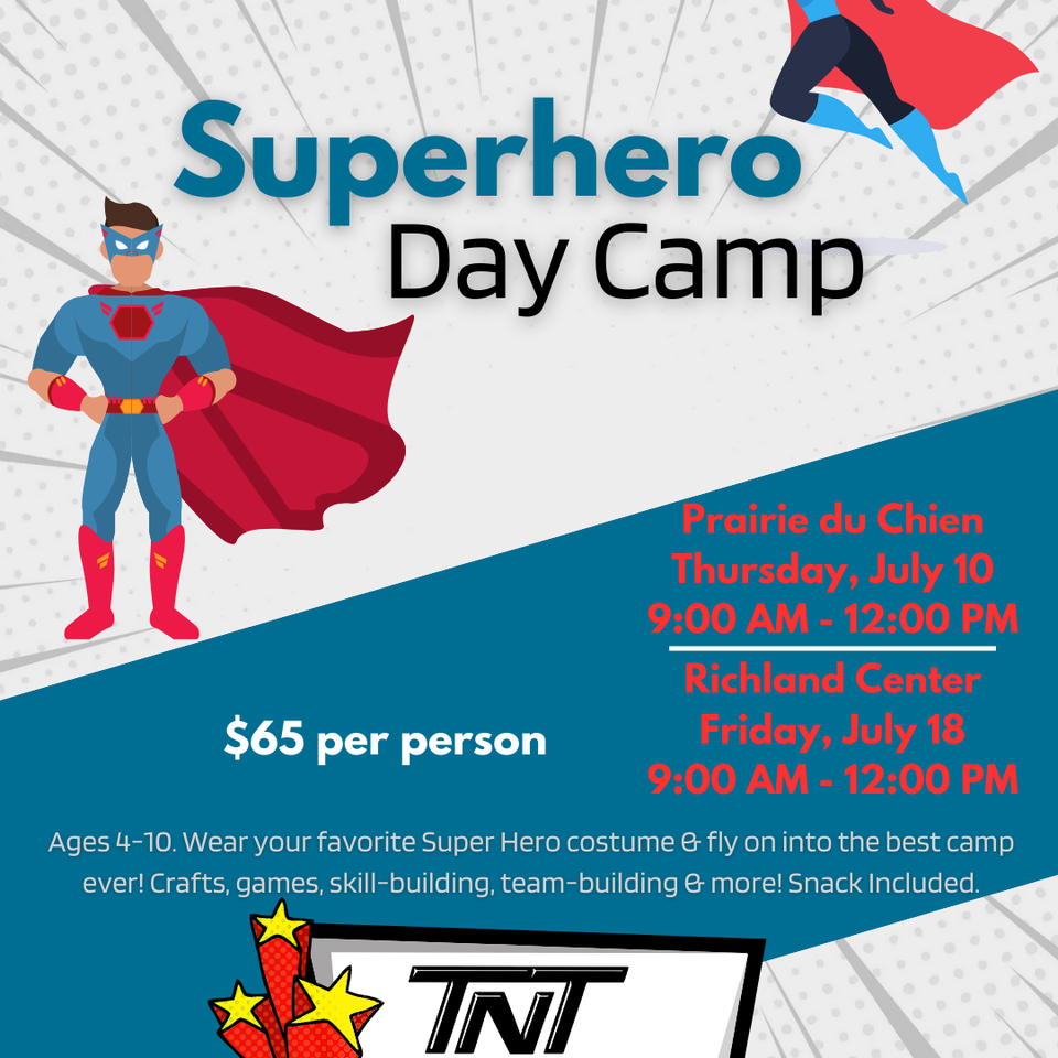 Super hero day camp spring break 2024 (1080 x 1350 px)