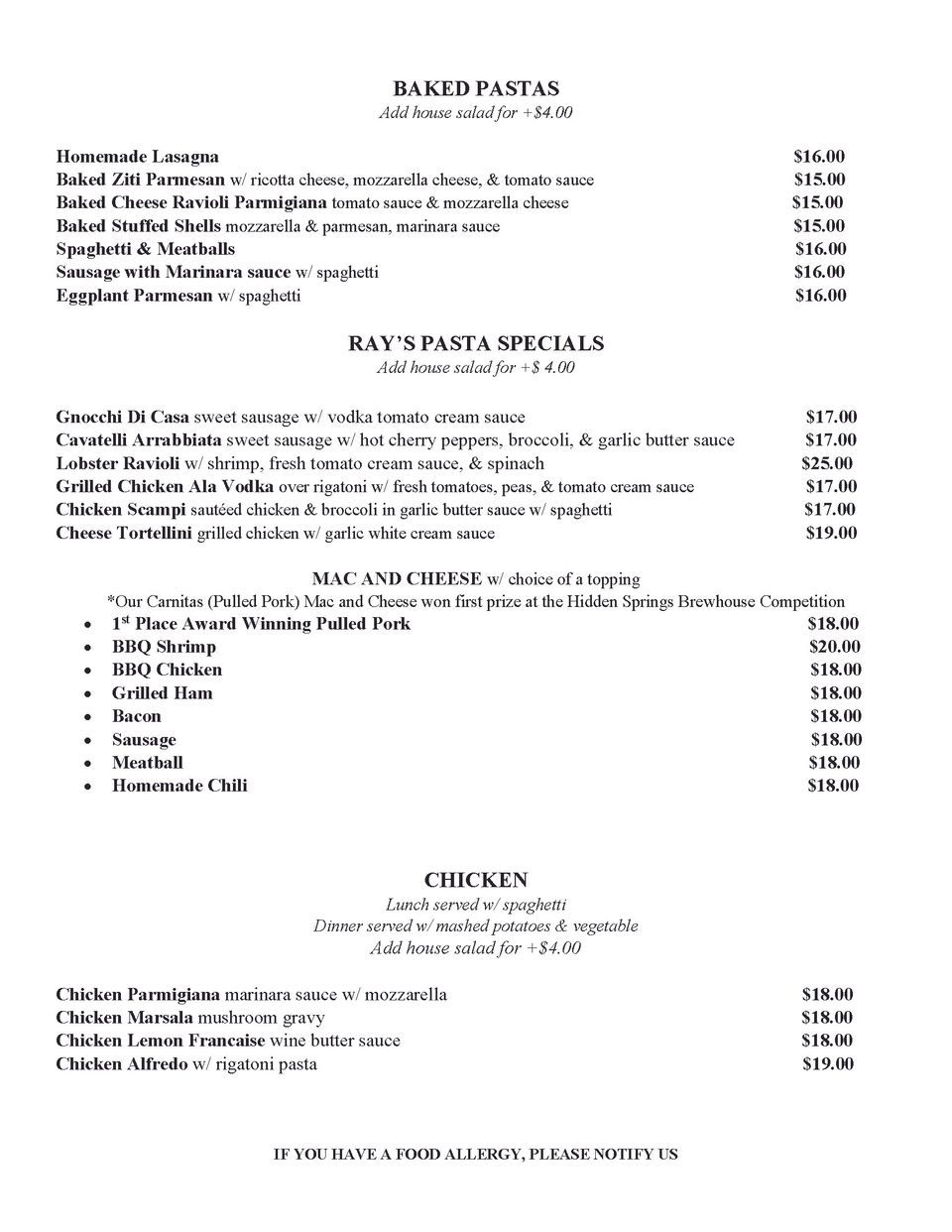 Lunch menu rays  page 4