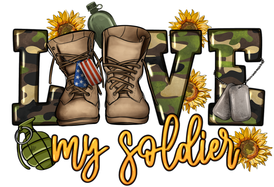 Patriotic   love my soldier camo