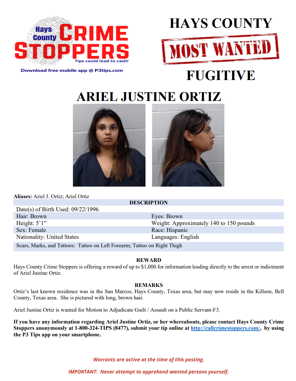 Ortiz most wanted poster