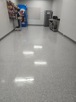polished and buffed hallway floor
