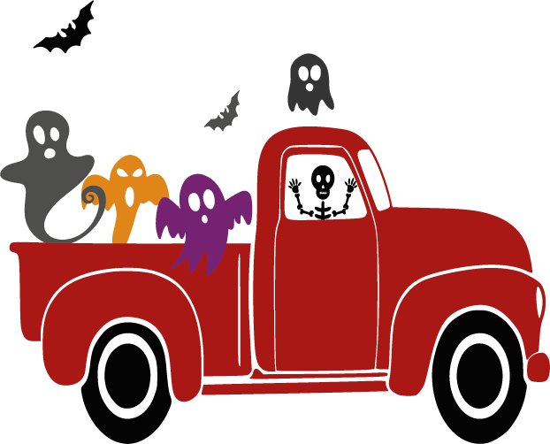 Seasons   halloween halloween ghost and truck
