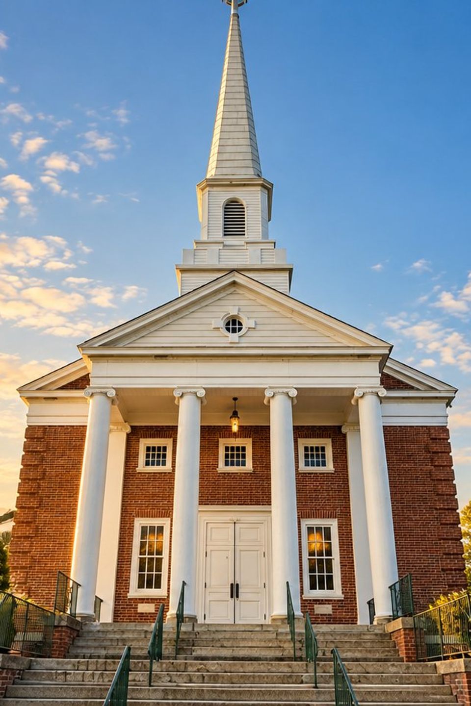 Church exterior sunrise