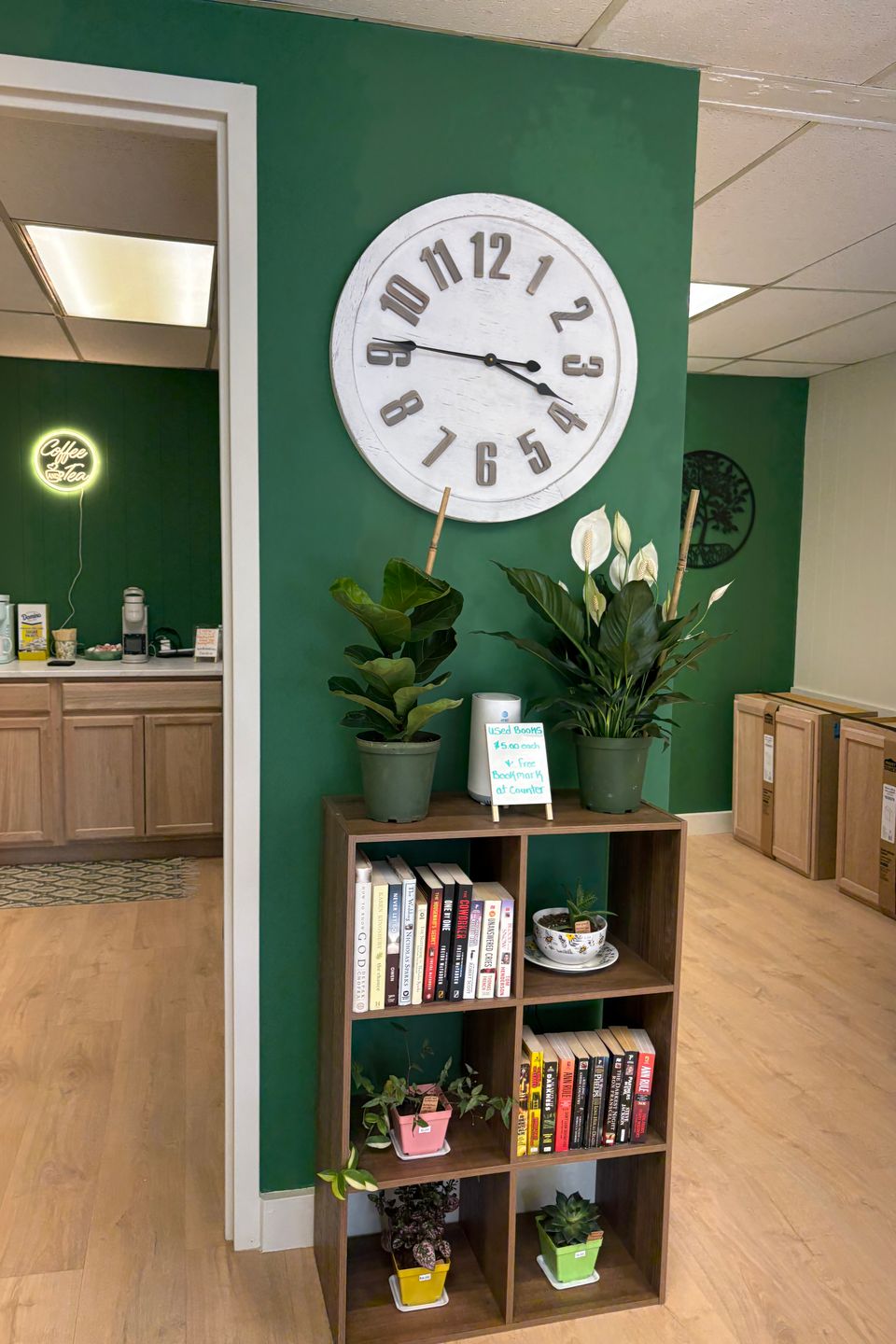 Books and plants for sale at Forest and Blossom