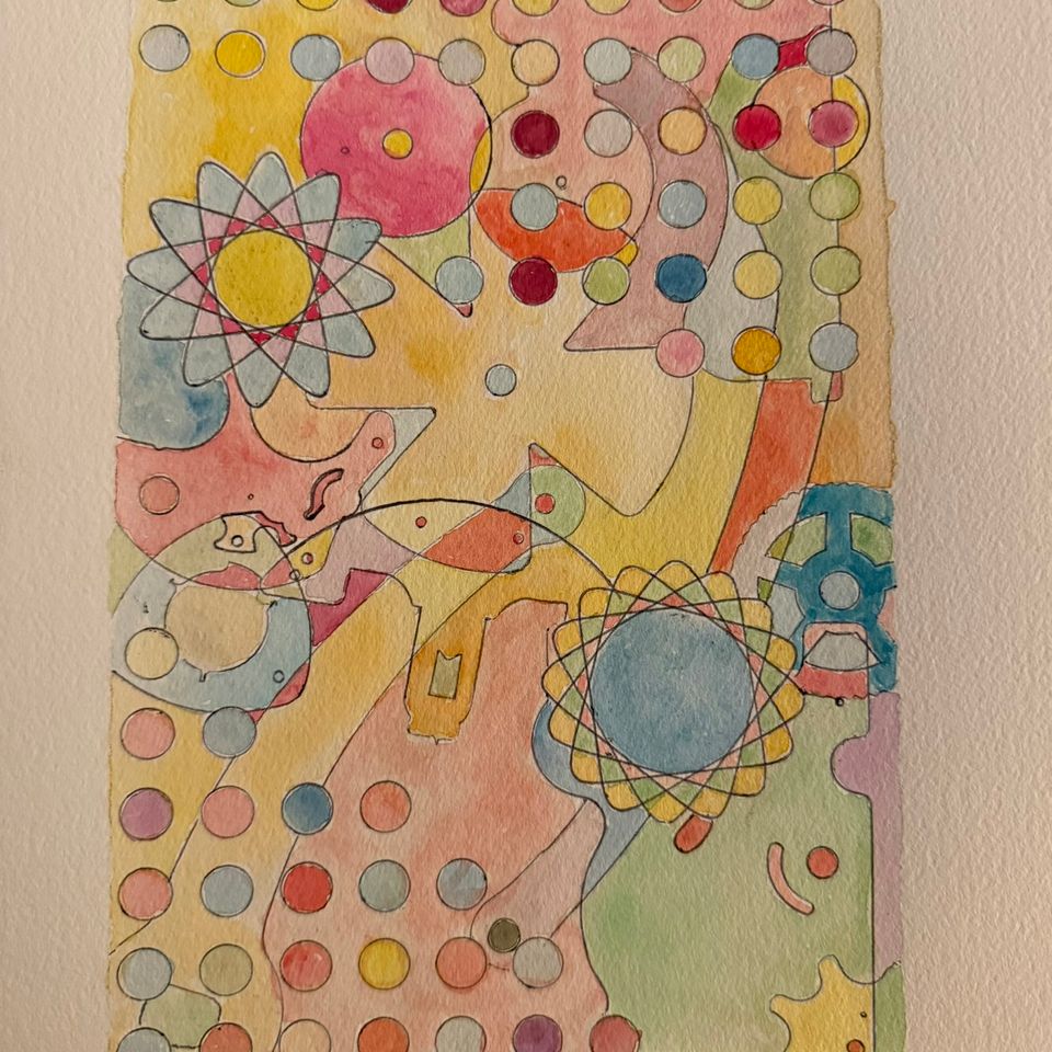 “line” 9x12 watercolor 2025 tim flynn
