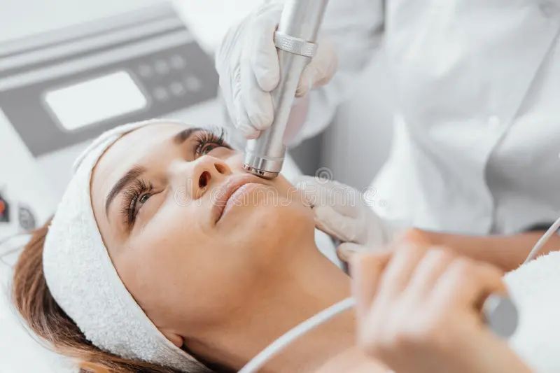 Electroporation injection mesotherapy woman cosmetologist performs cosmetic procedure electroporation injection 272352180