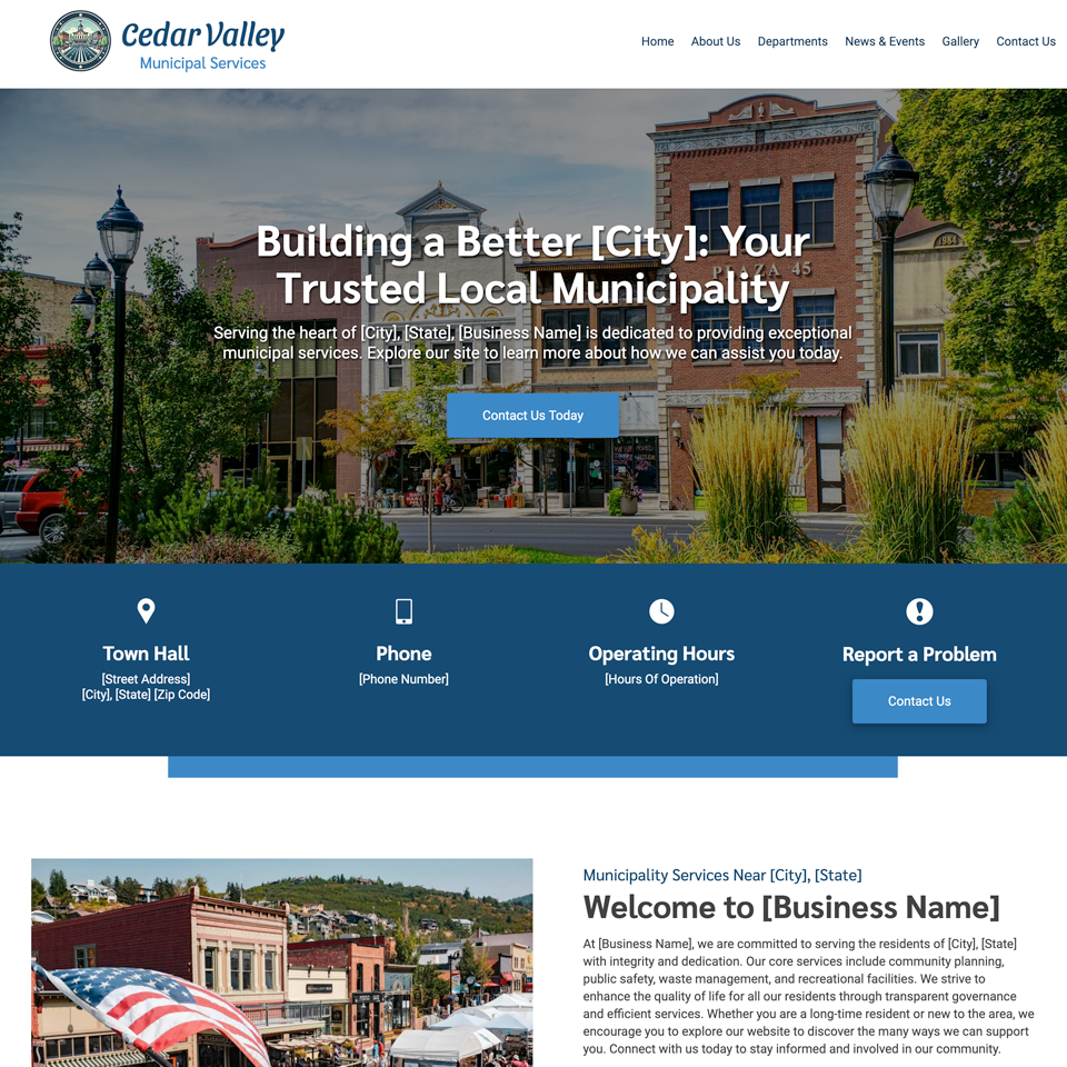 Municipality website design theme