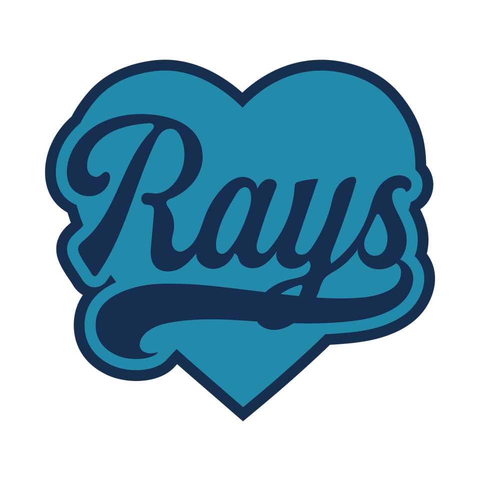 Sports   baseball rays with solid heart