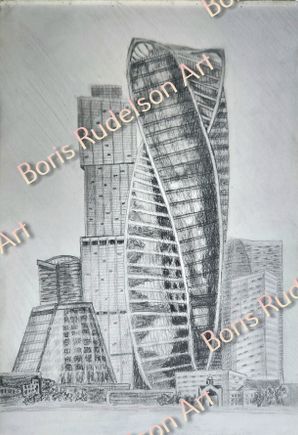 Pencil. Moscow-city