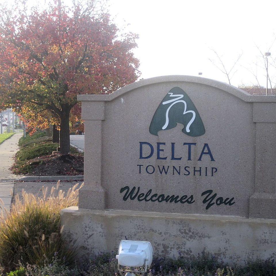 Delta charter township michigan entrance sign