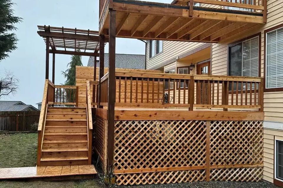 Wood patio deck build kendall florida